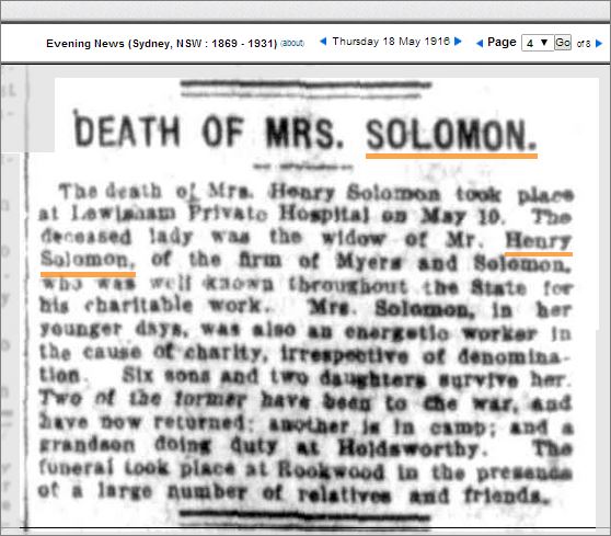 Adeline (Joseph) Solomon - death notice.JPG